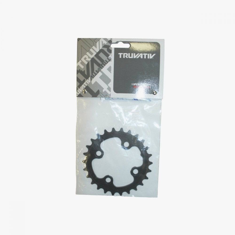 Truvativ MTB 26T chainring with 64mm BCD, 4-bolt aluminium blast black component for mountain bikes