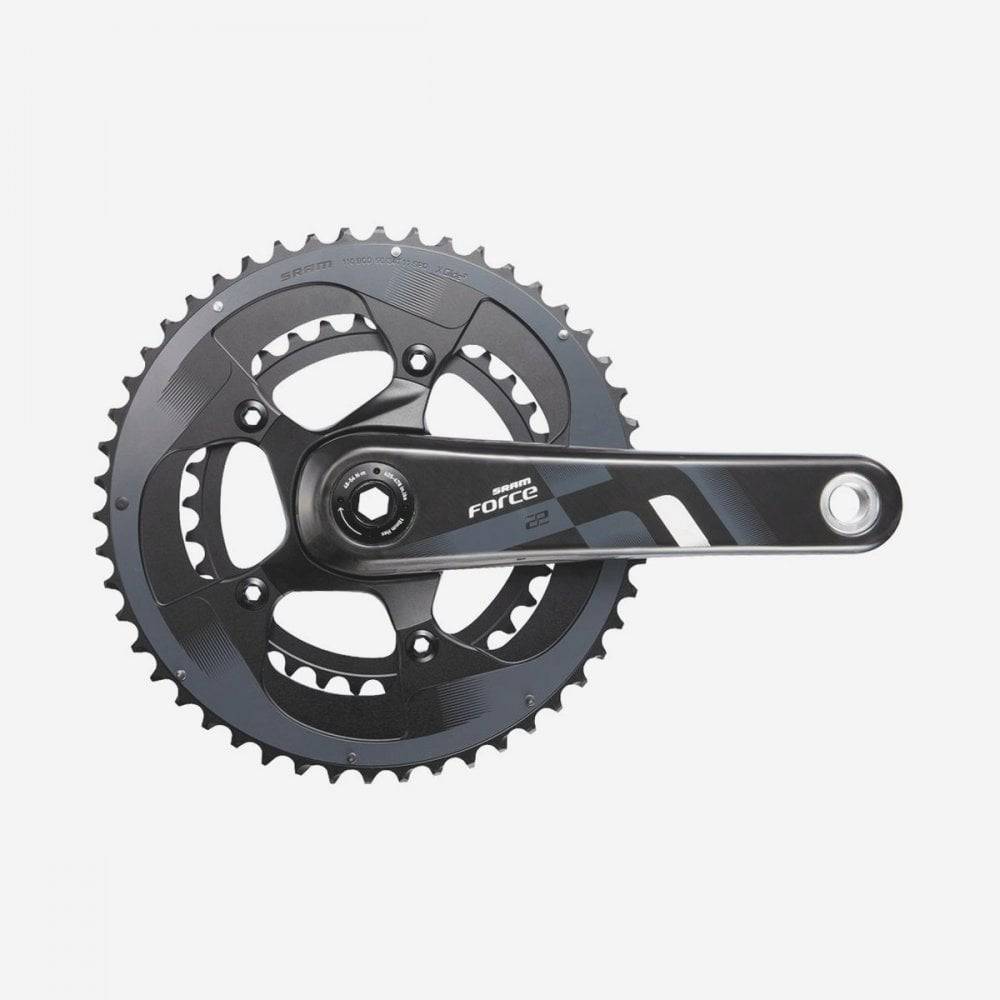 SRAM Force22 11-speed road bike crankset with 172.5mm crank arms and 53-39T chainrings, GXP bottom bracket cups not included