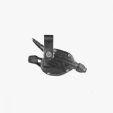 SRAM SX Eagle 12-speed rear trigger shifter with clamp in black for mountain biking, showcasing the gear mechanism and ergonomic design.