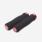 Sram Locking Grips Contour Foam 129Mm Black With Single Red Clamp And End Plugs Grips