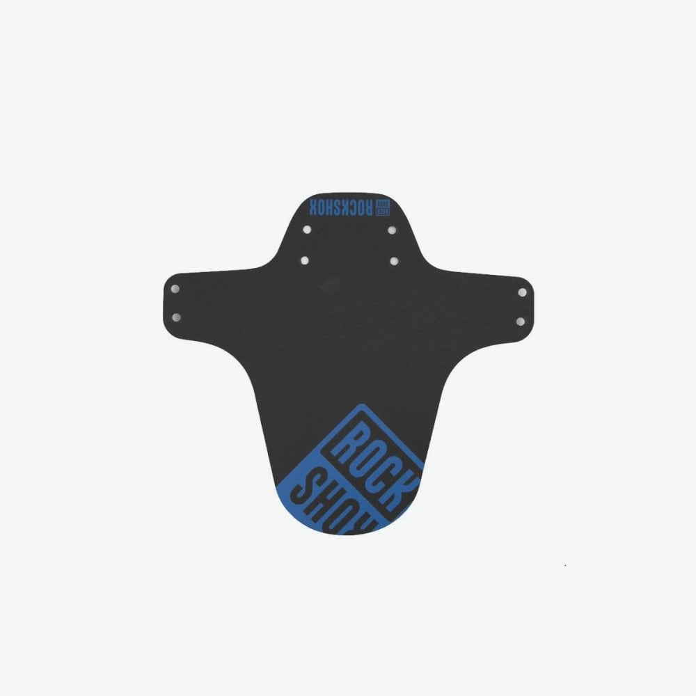 Black gloss blue print RockShox MTB fender for SID Ultimate fork, providing protection and splash guard for mountain biking.