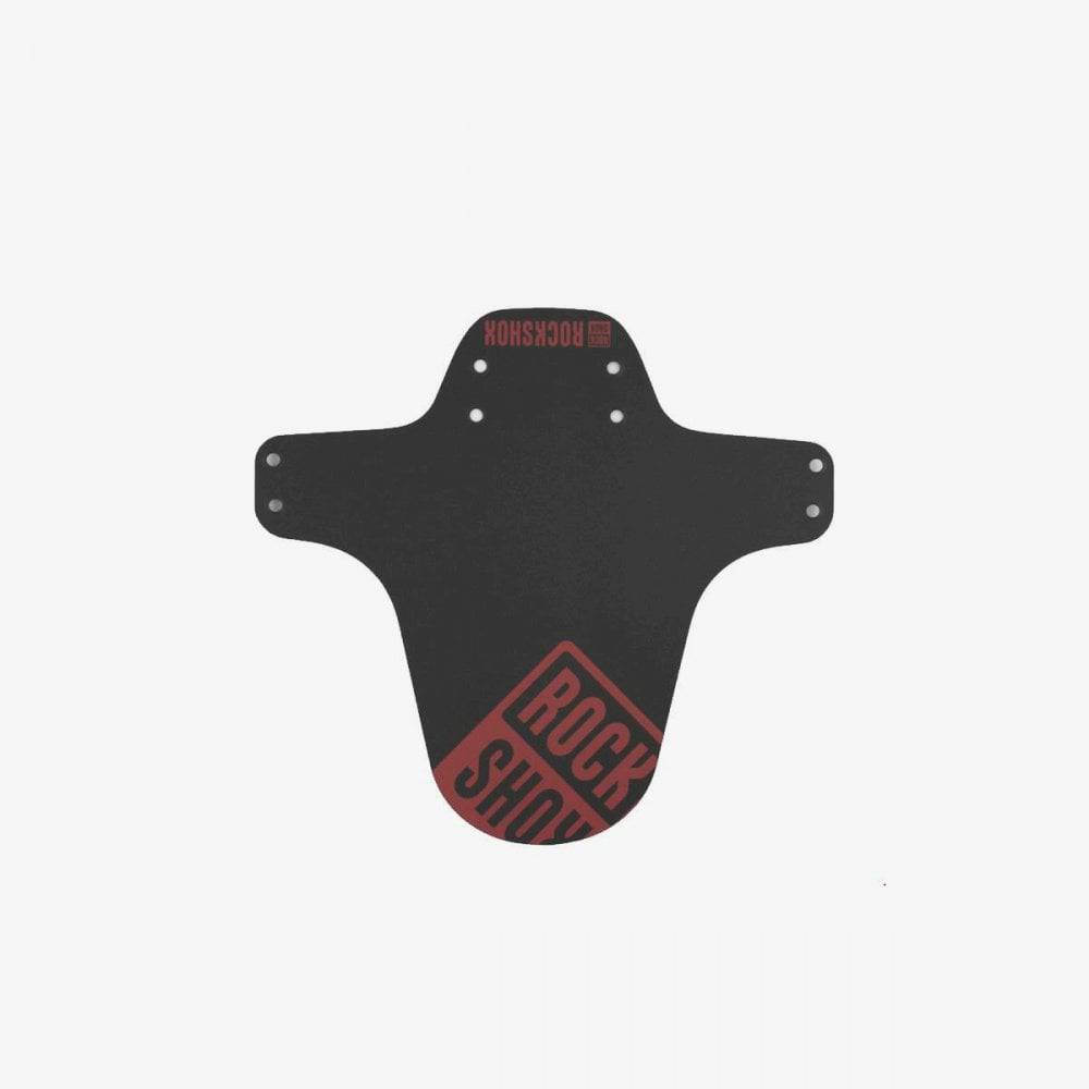Black RockShox MTB fender with BoXXer red print, designed for BoXXer and Lyrik Ultimate forks on mountain bikes.