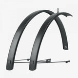 SKS EDGE AL 28-inch aluminium mudguard set in matte black for 700C wheels, designed for bike protection and durability.