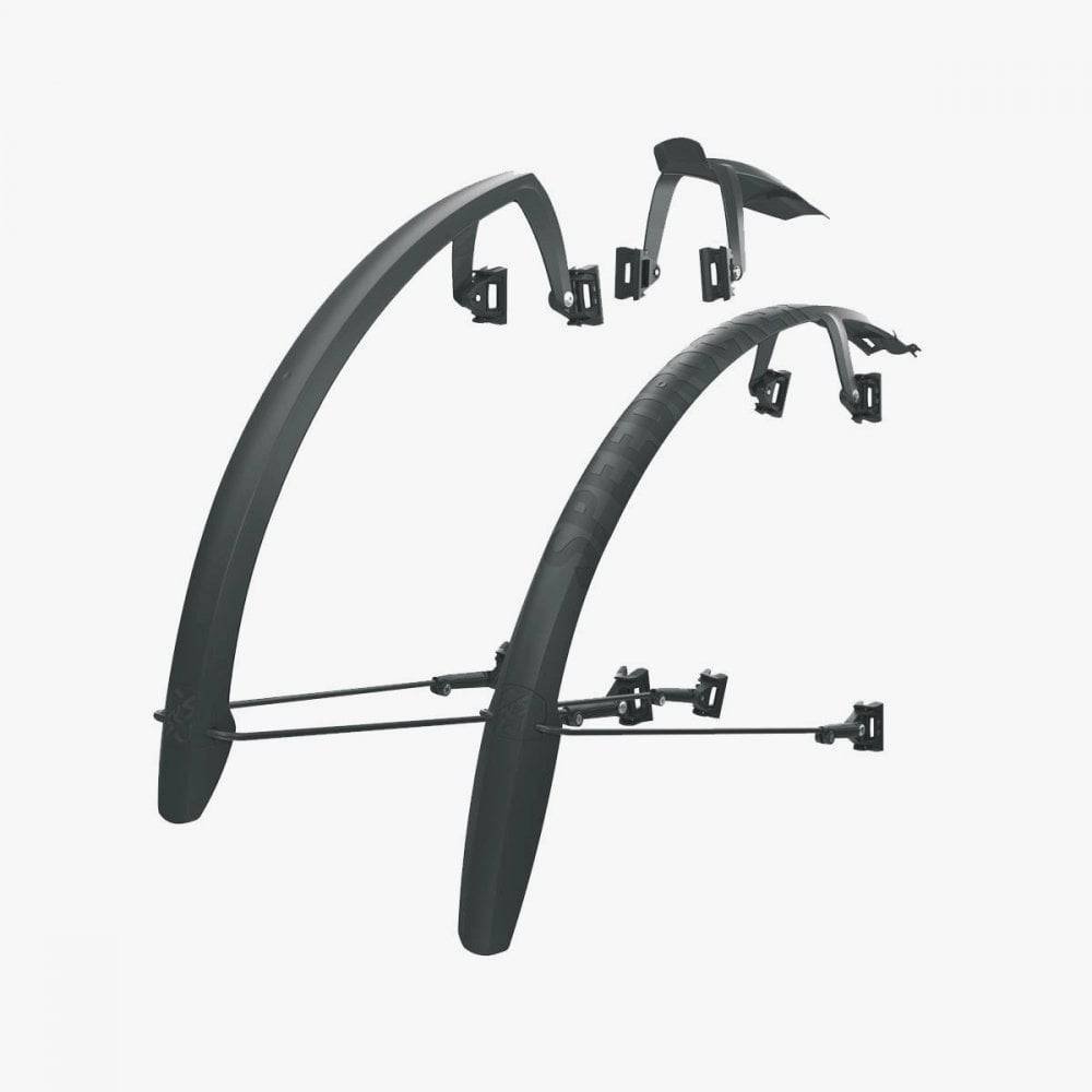 SKS Speedrocker mudguard set for gravel, cyclocross, and road bikes with 32-42mm tires, durable bike accessories.