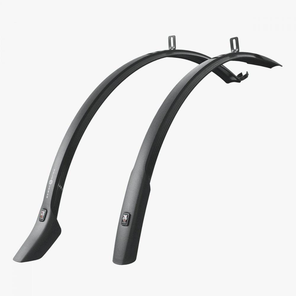 Black SKS Velo 700c mudguard set with 42mm width for 28-inch wheels, universal fit, bicycle accessories.