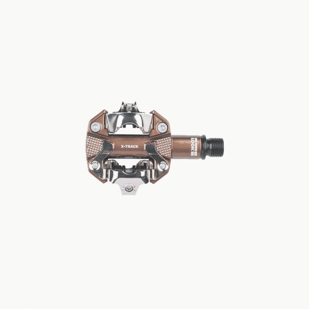 LOOK X-Track Gravel Edition SPD-compatible bike pedals with wide platform for mountain biking and gravel riding.
