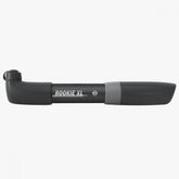 SKS Rookie XL mini bike pump with mounting clips and dust cap in black, compact bike accessory for inflating tires
