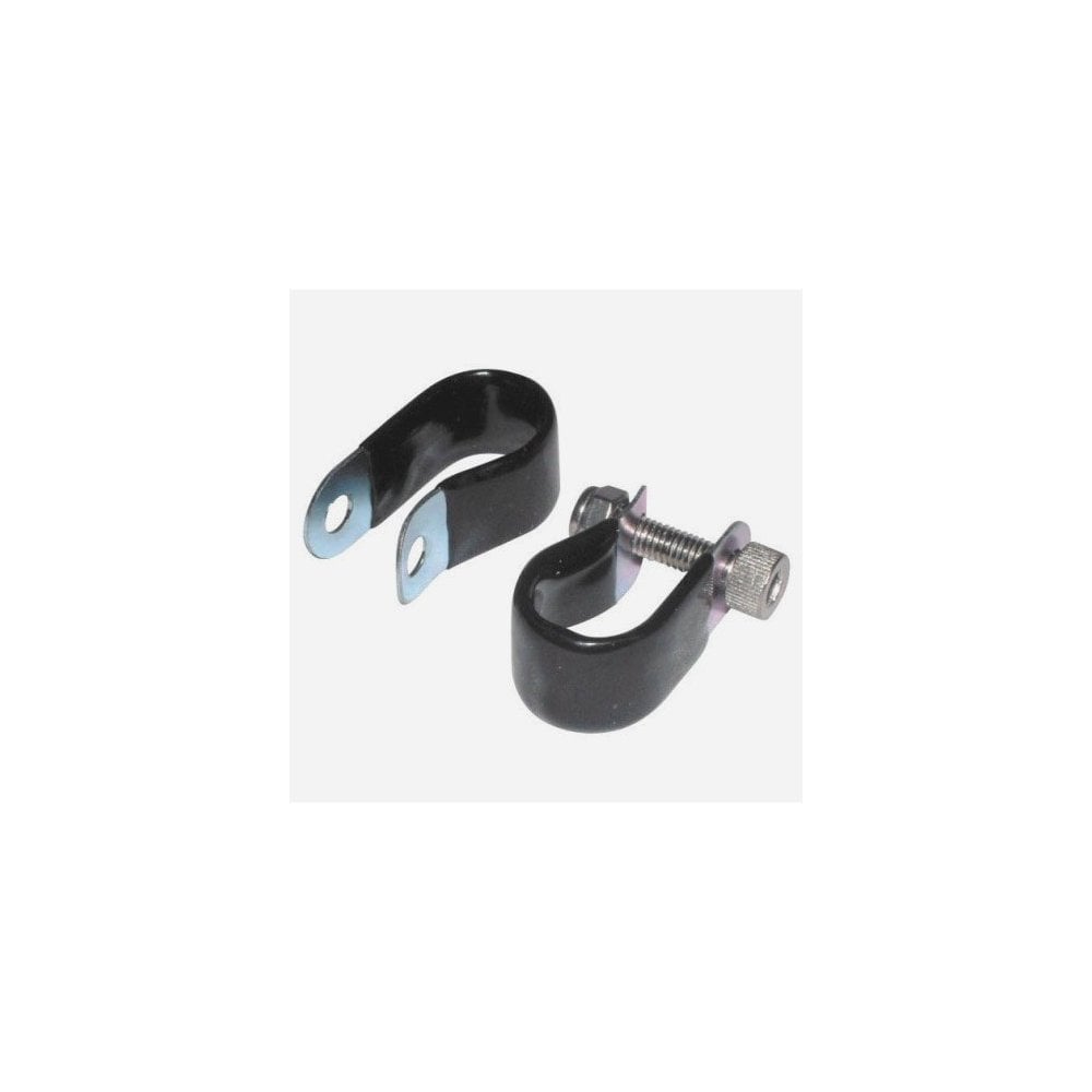 Tortec stainless steel P-clips with nuts and bolts for bike rack and mudguard mounting accessories.