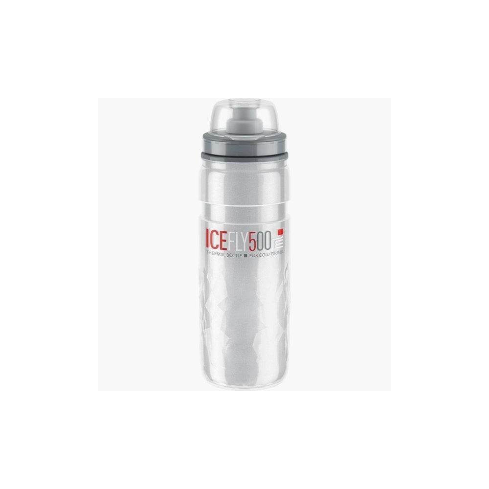 Elite Ice Fly Thermal Cycling Bottle 500ml clear with 2-hour insulation, outdoor accessories for cycling hydration