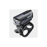 Infini Olley 100 lumen rechargeable bike front light with Micro USB, QR bracket, black color, designed for cycling safety.