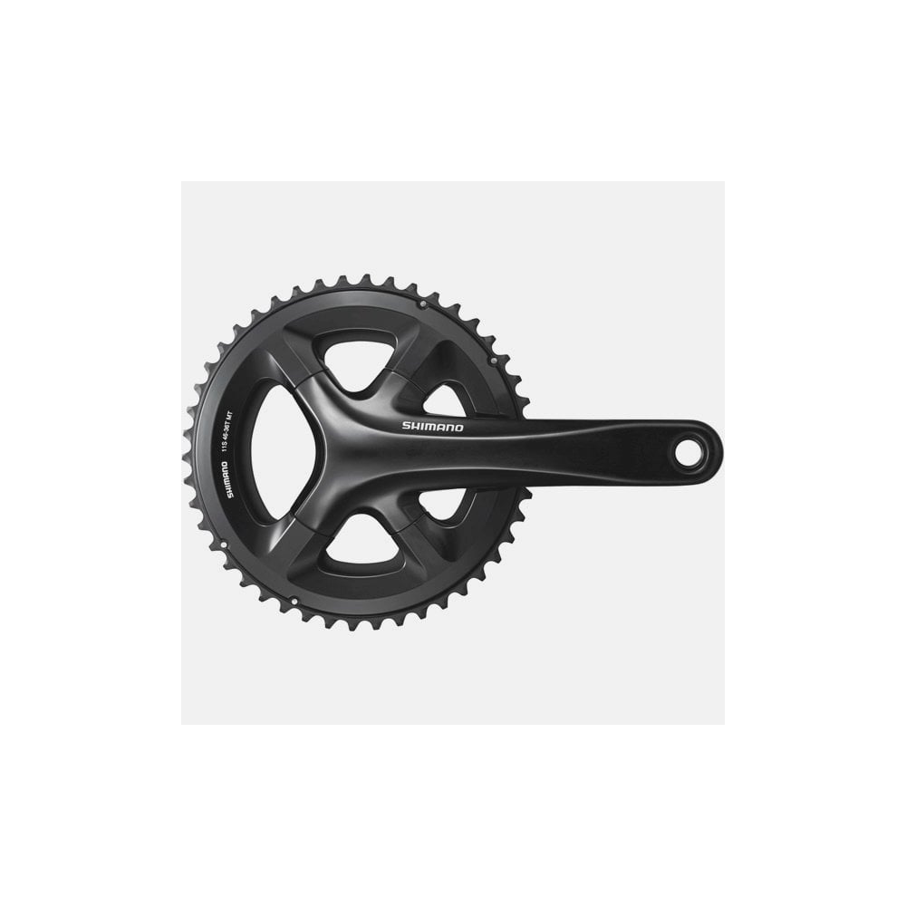Shimano FC-RS510 double road chainset with 46/36T chainrings and 172.5mm cranks for 135/142mm axles, bike components.