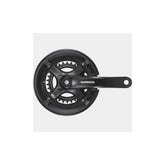 Shimano Tourney FC-TY501 double chainset with 46/30 teeth, 170mm crank arms, 7/8-speed compatible, with chainguard for bicycles.