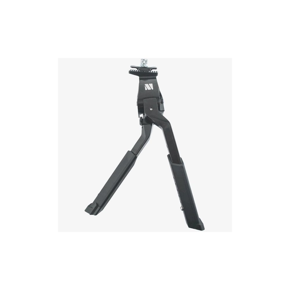 M Part Primo twin-leg kickstand for e-bikes with 24-29 inch wheels, adjustable bike accessories in black.