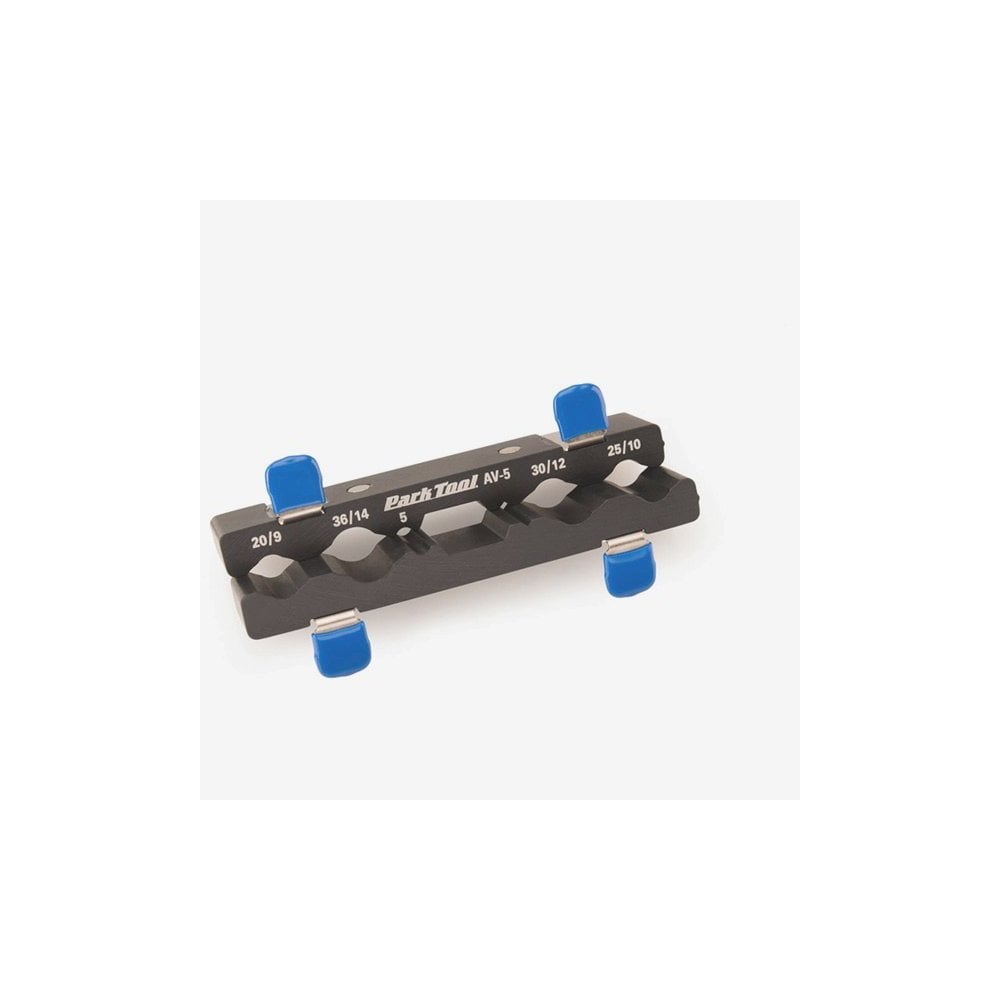 Park Tool AV-5 axle and pedal vice insert with aluminum jaws for workshop use, designed for bike maintenance and repairs.