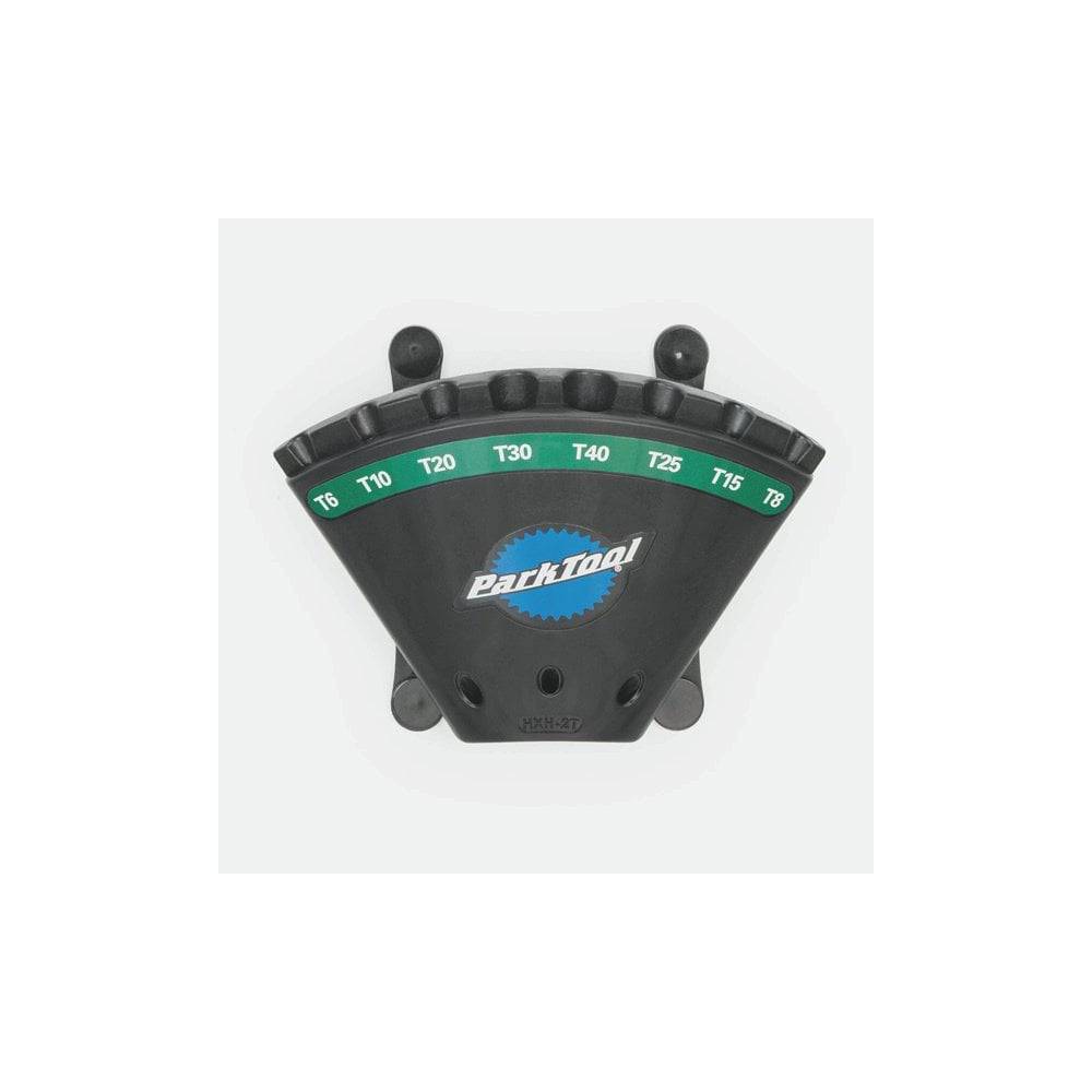 Park Tool HXH-2T wall mount holder for P-handle Torx wrenches, workshop tool storage solution, black metal design