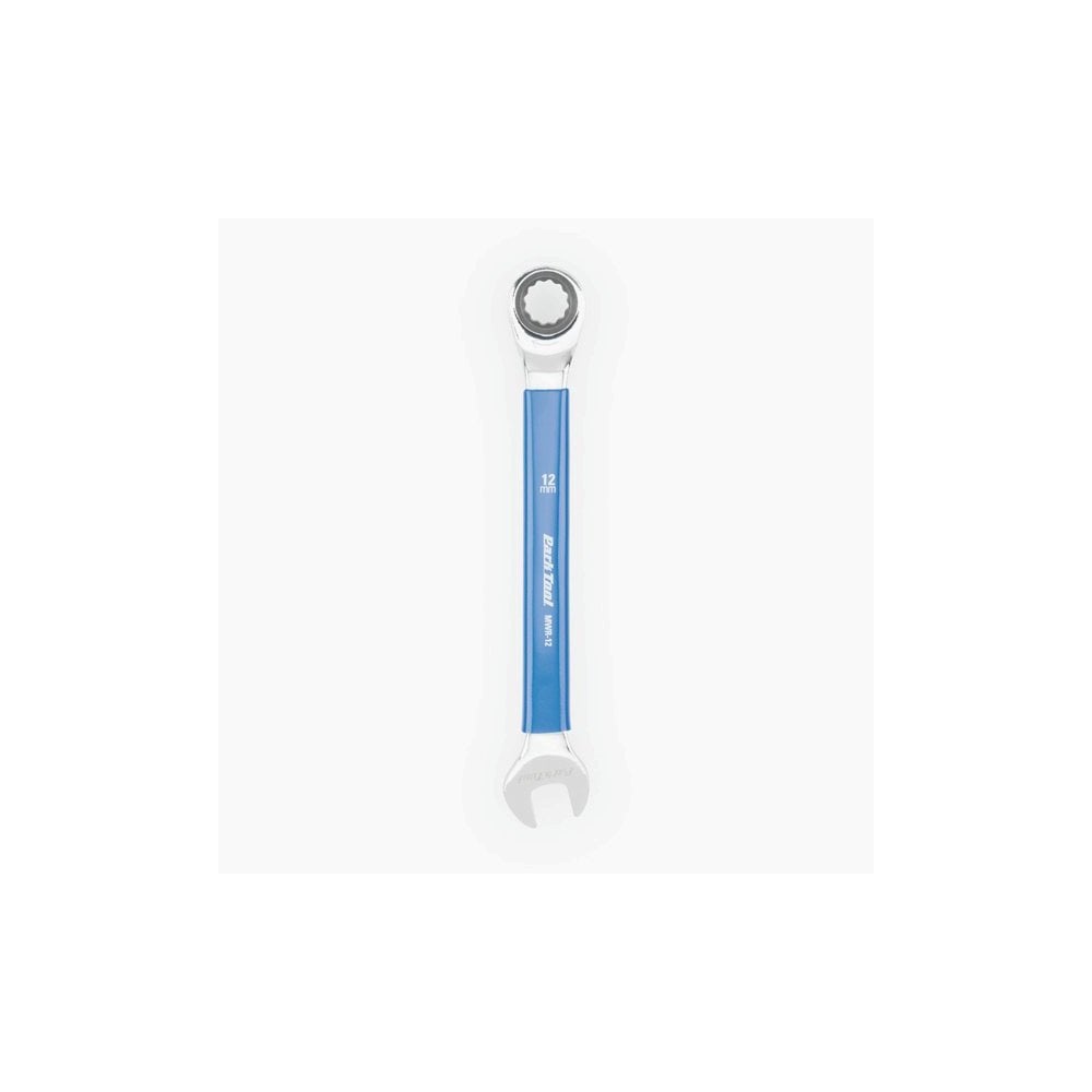 Park Tool MWR-12 12mm ratcheting metric wrench with open and box ends, suitable for workshop use.