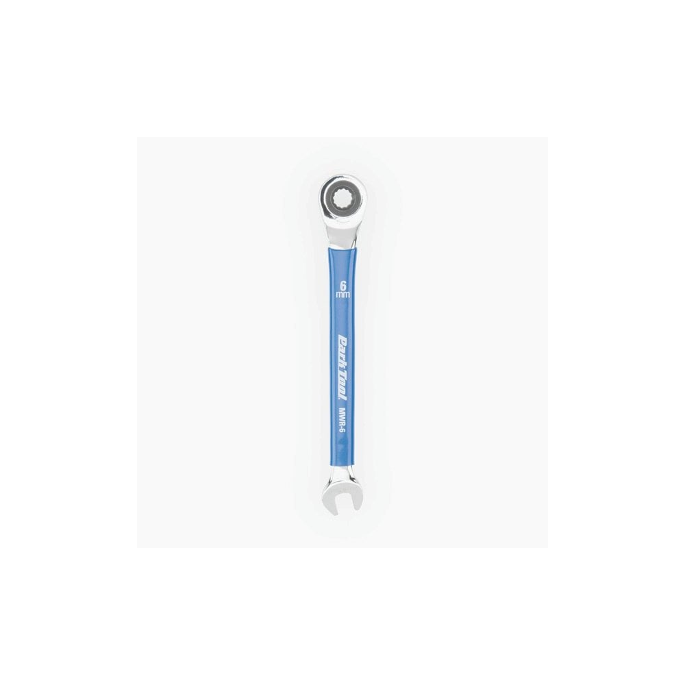 Park Tool MWR-6 6mm ratcheting metric wrench with two-way box ends, ideal for workshop bike repairs and maintenance.