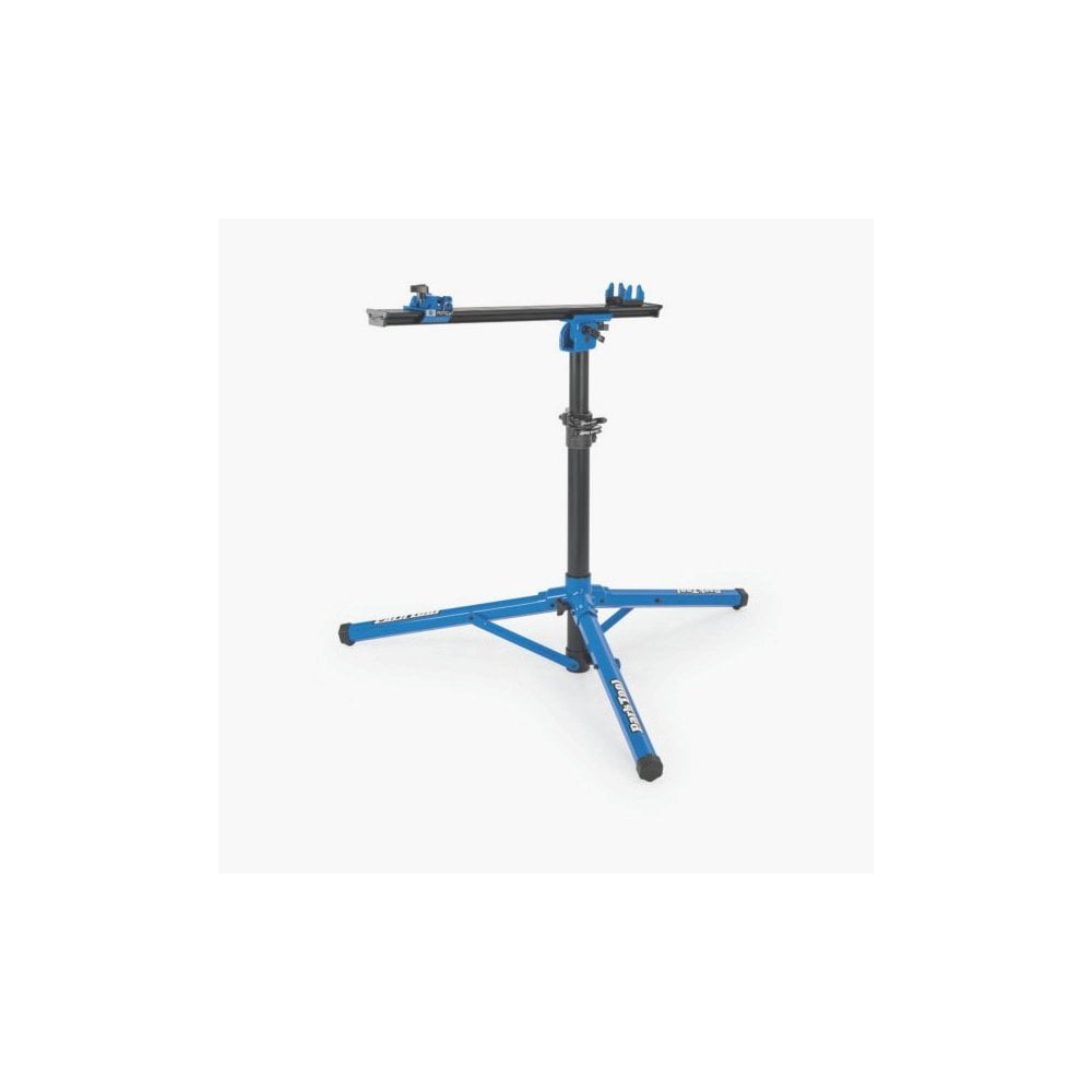 Park Tool PRS-22.2 professional bike repair stand with adjustable rotation, designed for workshop use and bike maintenance.