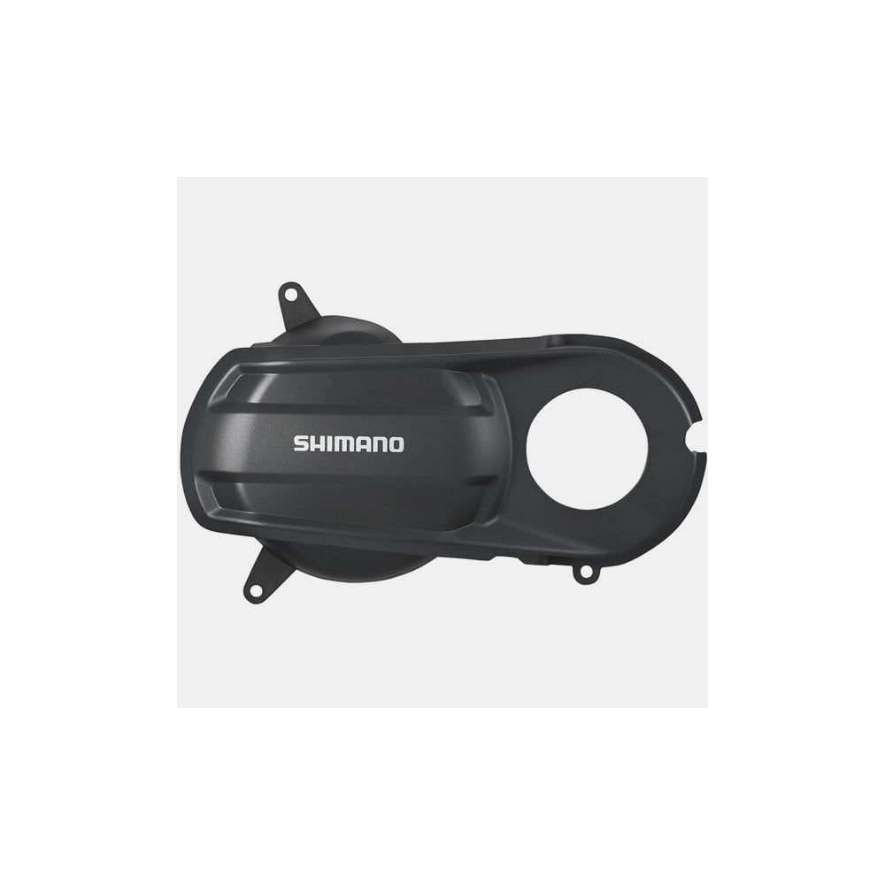 Shimano STEPS SM-DUE50 drive unit cover with screws for city e-bike components, showing the black cover and mounting hardware.