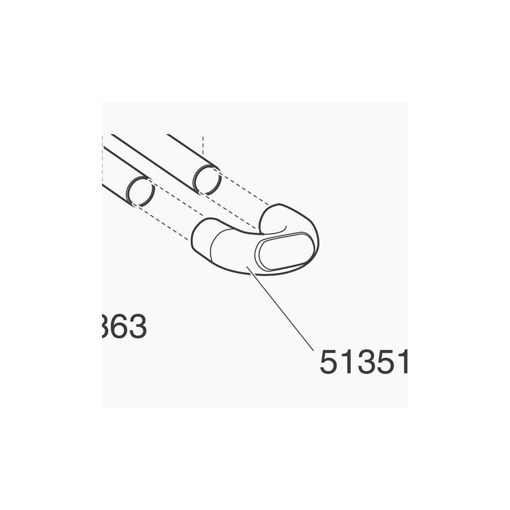 Thule 51351 end cap replacement for Thule 532 car rack system accessory, shown in black with a sleek, durable design.