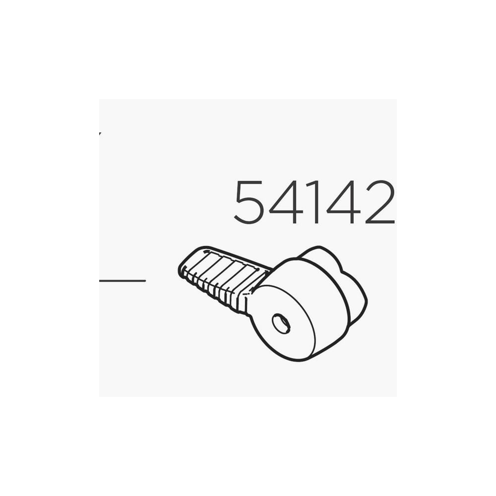 Thule 54142 front hub axle knob replacement for Thule 599 bike rack, accessory part in black with textured grip.