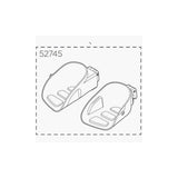 Thule Yepp Maxi footrests for child bike seats, left and right replacement accessories, durable plastic with adjustable straps.