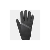 Shimano men's wind control cycling gloves with touchscreen fingertips and reflective elements for outdoor riding.