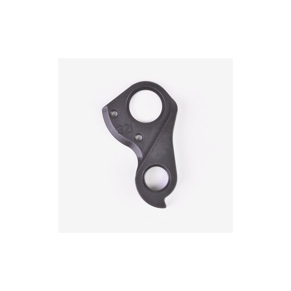 Wheels Manufacturing replaceable derailleur hanger dropout for bike frames, showcasing the metal component with mounting holes.