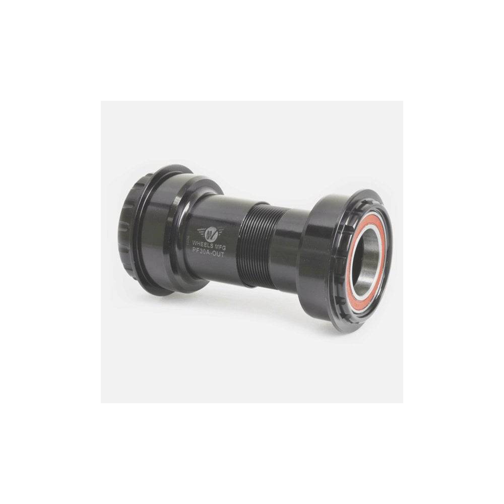 Wheels Manufacturing PF30A outboard angular contact bearings for 24mm crank spindles, bicycle component in packaging.