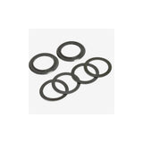 Wheels Manufacturing PF30 bottom bracket spacer pack with silicone dust seals for 30mm bike components, showing spacers and seals.