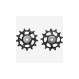 Shimano XTR RD-M9100/M9120 rear derailleur pulley set with replacement wheels for mountain bike components.