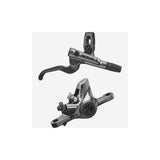 Shimano XTR BR-M9100 I-Spec EV post mount brake lever and caliper set for mountain bikes, with detailed view of components.