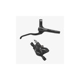 Shimano BR-MT200 hydraulic disc brake set with black lever and post mount for mountain bikes.