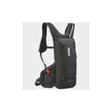 Thule Rail hydration backpack with CE certified spine protector and 2.5L reservoir, designed for outdoor sports and active use.