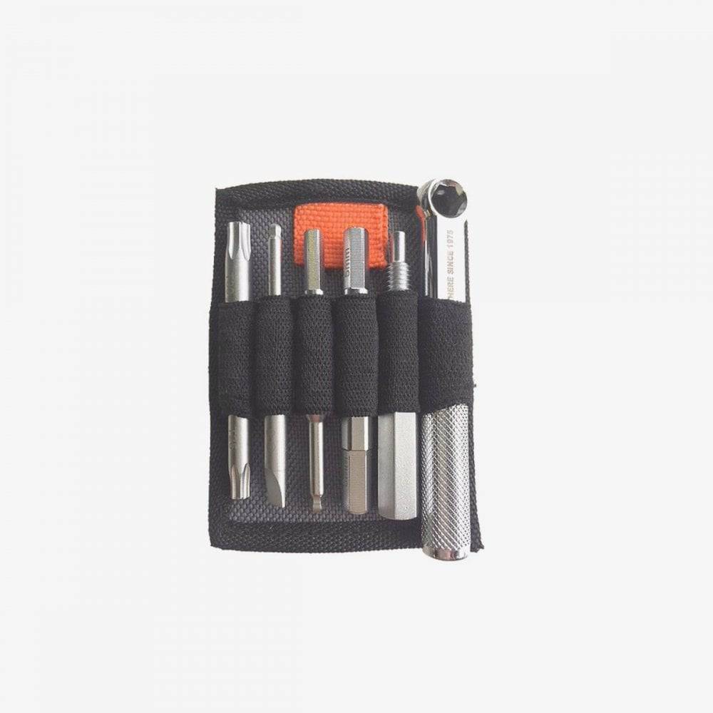 Blackburn Big Switch Wrap multi-tool kit with saddle bag for bike repairs, includes various tools and compact storage.