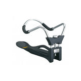 Black Topeak Modula Cage II adjustable bike water bottle cage mounted on a bicycle frame.