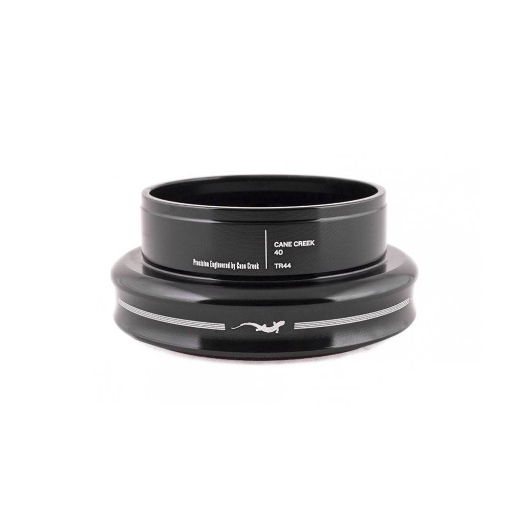 Cane Creek 40 EC44/33 black headset component for bicycle steering, featuring durable construction and low-friction design.
