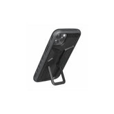 Topeak Ridecase for iPhone 11 Pro Max with QuickClick™ mount and wireless charging, shown on a bicycle handlebar.