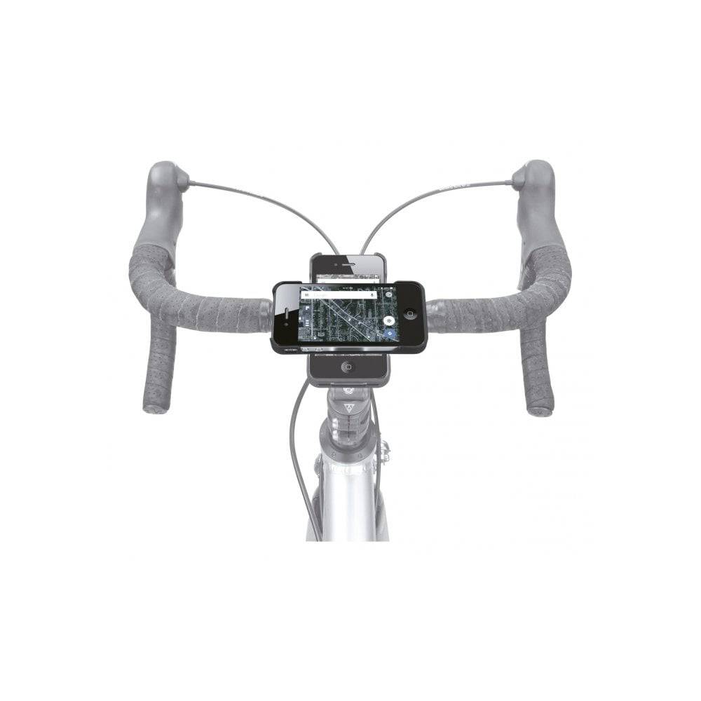 Topeak RideCase for iPhone XS Max with QuickClick mount and adjustable viewing angles, accessory bike phone holder.