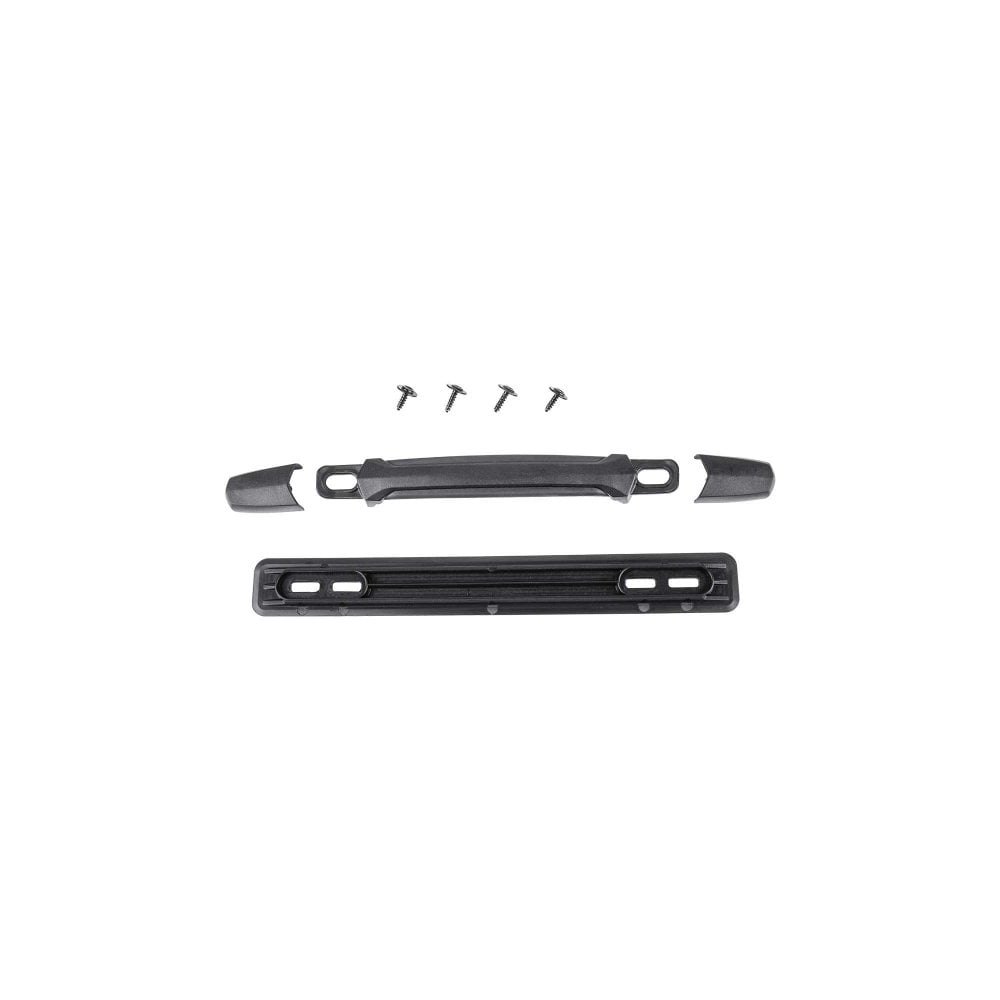 Black Topeak Spare Pakgo X handle replacement with backing plate and screws, designed for bike accessories.
