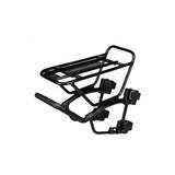 Topeak Tetrarack M1 front bike rack for MTB suspension and rigid forks, black, durable cycling accessories for mountain bikes.