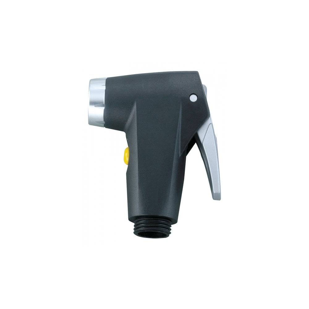 Topeak Ace Twinhead Smarthead replacement for Joe Blow Ace pump, black and silver air pump accessory with dual valve heads.