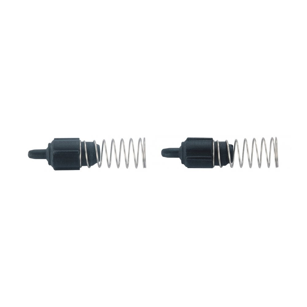 Set of two black Topeak JoeBlow Ace check valves for pump inflation replacement accessories.