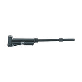 Topeak Road Morph pump head and hose with built-in pressure gauge, mounted on bike accessories for easy tire inflation.