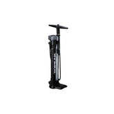 Topeak JoeBlow Booster black tubeless tire inflator pump with pressure gauge for cycling accessories.
