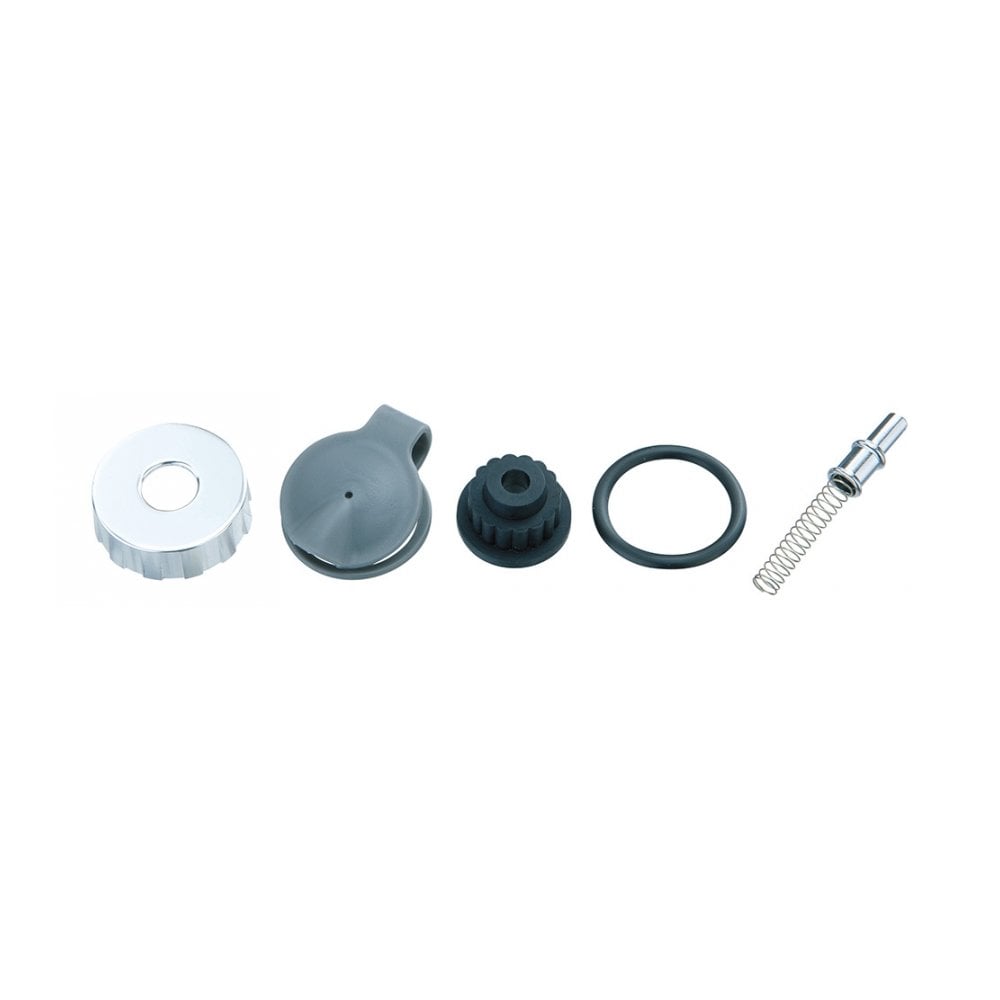 Topeak Peak DX II Pump Rebuild Kit in black, replacement accessories for efficient bike pump inflation.