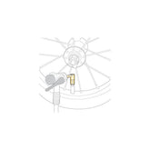 Topeak Pressure Rite Schrader valve connector with pressure tune in silver for cycling bike tires and accessories.