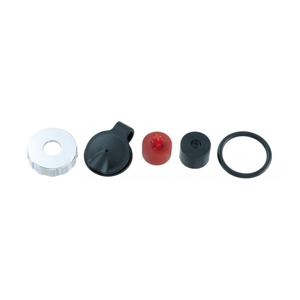 Topeak Mountain MasterBlaster pump rebuild kit in black, includes replacement parts for mountain bike pump maintenance.