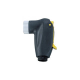 Topeak Smarthead replacement pump head in black and yellow for Presta and Schrader valves, accessory for bike pumps.