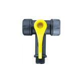 Topeak Twinhead pump head for JB mountain bike inflator, compatible with Presta and Schrader valves, black and yellow.